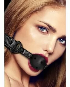 Ouch! Luxury Breathable Luxury Ball Gag - Black