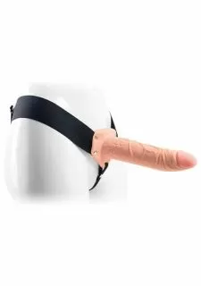 Real Rapture Hollow Strap On 8 Inch Dildo Flesh