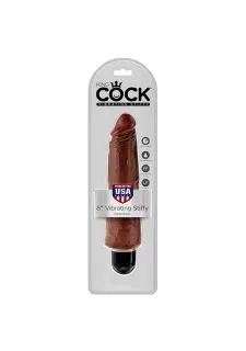 King Cock 8" VIbrating Stiffy Brown