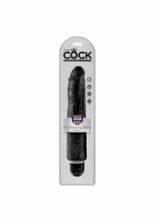 King Cock 10" Vibrating Stiffy Black