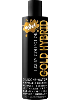 Wet Gold Luxury Hybrid Water Silicone Blend Lubricant 9 Fl. Oz / 266mL