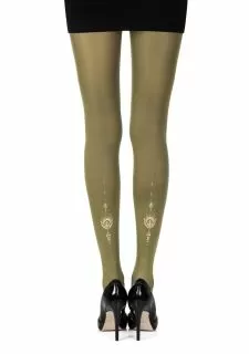 Zohara "Jewel In The Night" Green Print Tights