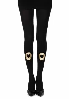 Zohara "Into My Heart" Black Print Tights