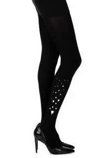 Zohara "Winter In My Heart" Black Print Tights