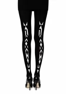 Zohara "Traibel" Black Print Tights