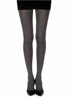Zohara "Matching Point" Grey Print Tights