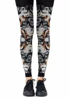 Zohara "Earth Goddess" Grey Orange Footless Tights