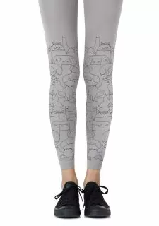 Zohara "Cat Lady" Grey Footless Tights