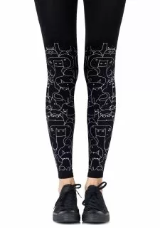 Zohara "Cat Lady" Black Footless Tights