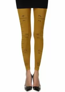 Zohara "Tape Measure" Mustard Footless Tights