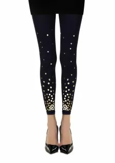 Zohara "You've Got A Point" Navy Print Footless Tights