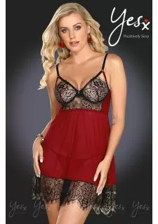 YesX YX958 Black/Red Babydoll Set