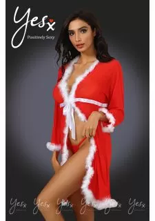 YesX YX948 Red/White Gown & Thong
