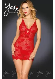 YesX YX944 Red Chemise & Thong
