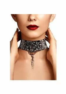 Graffiti Printed Collar with Leash