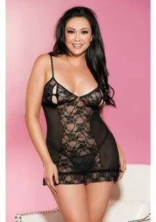 Shirley of Hollywood 96810Q Chemise Black