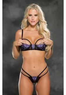 Shirley of Hollywood 31426 Bra Set Black/Purple