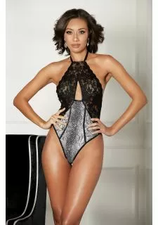 Shirley of Hollywood 25912 Snake Print Thong Teddy