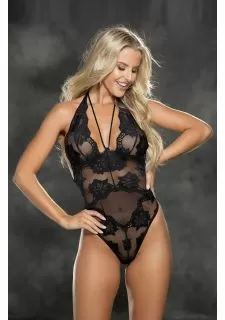 Shirley of Hollywood 25814 Lace Teddy Black