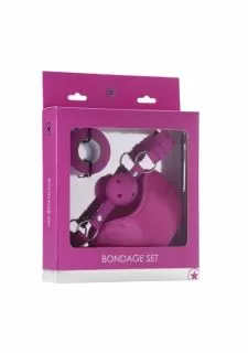 Bondage Set | Mouth Gag, Blindfold and Bondage Tape-pink