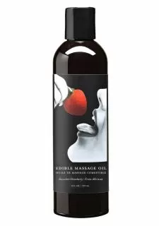 Earthly body Strawberry Edible Massage Oil - 8oz / 237ml
