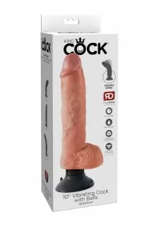 King Cock 10 Inch Vibrating Dildo with Balls