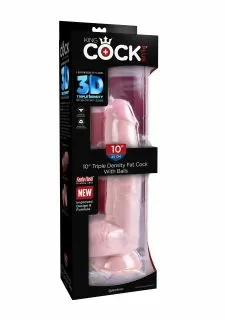 King Cock Plus 10 Inch Triple Density Fat Dildo with Balls