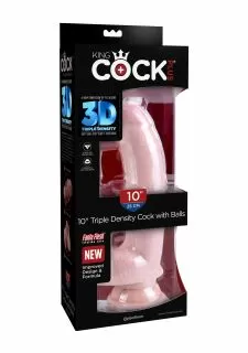 King Cock Plus 10 Inch Triple Density Dildo with Balls
