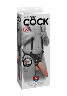 King Cock 12 Inch Hollow Strap On Suspender System