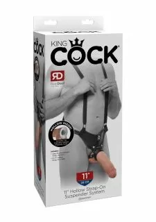 King Cock 11 Inch Hollow Strap On Suspender System