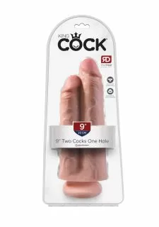 King Cock 9 Inch Two Dildos One Hole