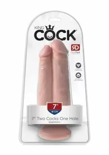 King Cock 7 Inch Two Dildos One Hole