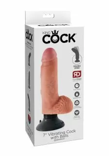 King Cock 7 Inch Vibrating Dildo with Balls