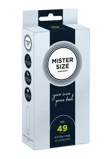 Mister Size Condoms - Pure Feel - 49 mm - 10 pack