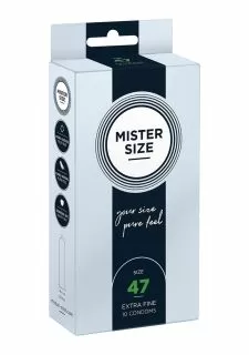 Mister Size Condoms - Pure Feel - 47 mm - 10 pack