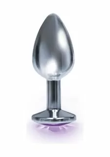Bejeweled Stainless Steel Butt Plug - Violet