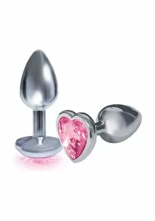 Bejeweled Heart Stainless Steel Butt Plug