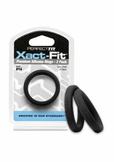 PerfectFitBrand #14 Xact-Fit Cock Ring 2-Pack - Black