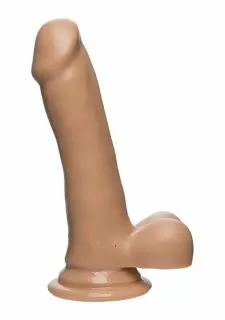 The D™ - Slim D - FIRMSKYN™ 6" Dildo with Balls - Vanilla