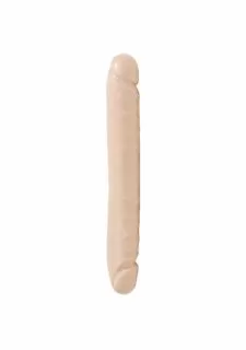 Jr. Veined Double Header Dildo - 12" Silagel - Skin