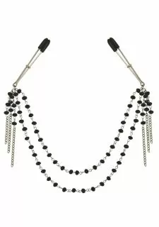 Midnight Black Jeweled Nipple Clips