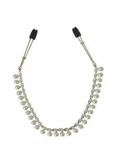 Midnight Pearl Chain Nipple Clips