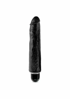 King Cock 10" Vibrating Stiffy Black