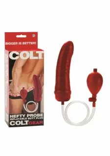 COLT Hefty Probe Inflatable Butt Plug - Red