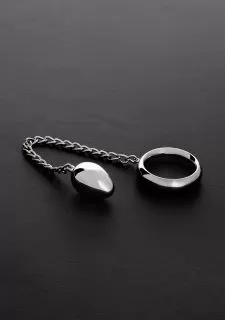 Shots - Steel Donut C-Ring Anal Egg (55/55mm) with chain