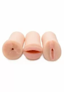 Jesse's Three-Way Stroker Masturbator Set - Skin