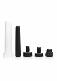 Clean Stream Travel Enema Water Bottle Adapter Set - 5 pieces - Black
