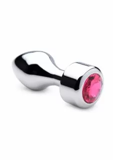 Booty Sparks Hot Pink Gem Aluminium Weighted Anal Butt Plug - Large