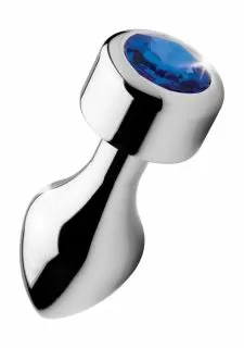 Booty Sparks Blue Gem Weighted AluminiumAnal Butt Plug - Large