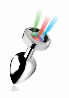 Booty Sparks Light Up - Large Anal Butt Plug - Silver